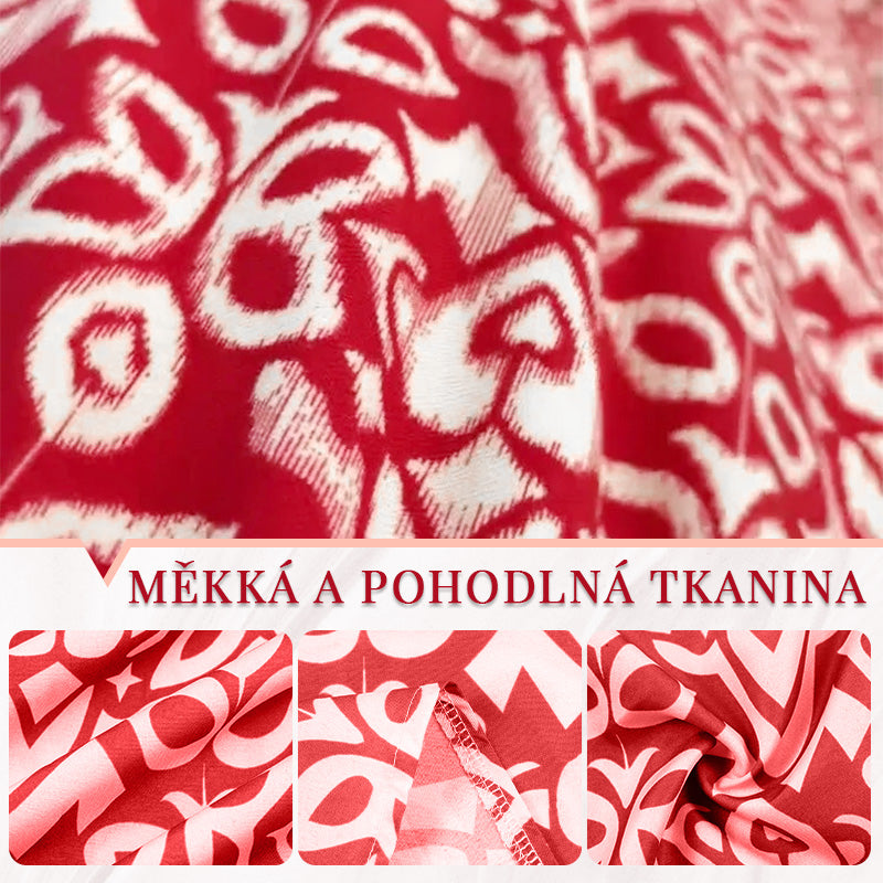 🔥Příležitostná dlouhá sukně s výstřihem do V s potiskem