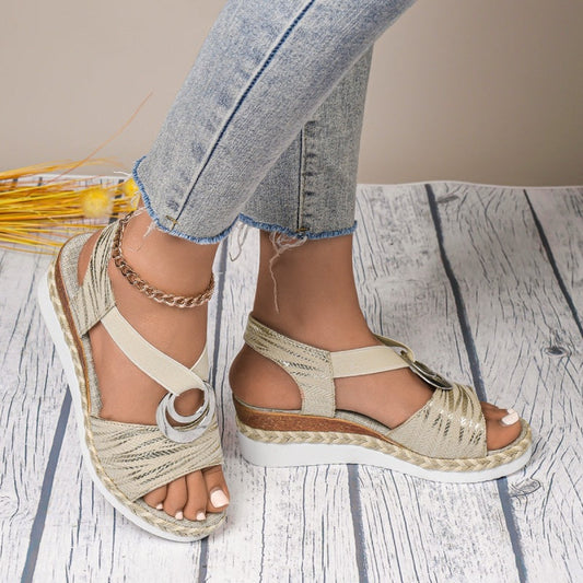 👡Dámské módní sandály s klínkem a otevřenou špičkou