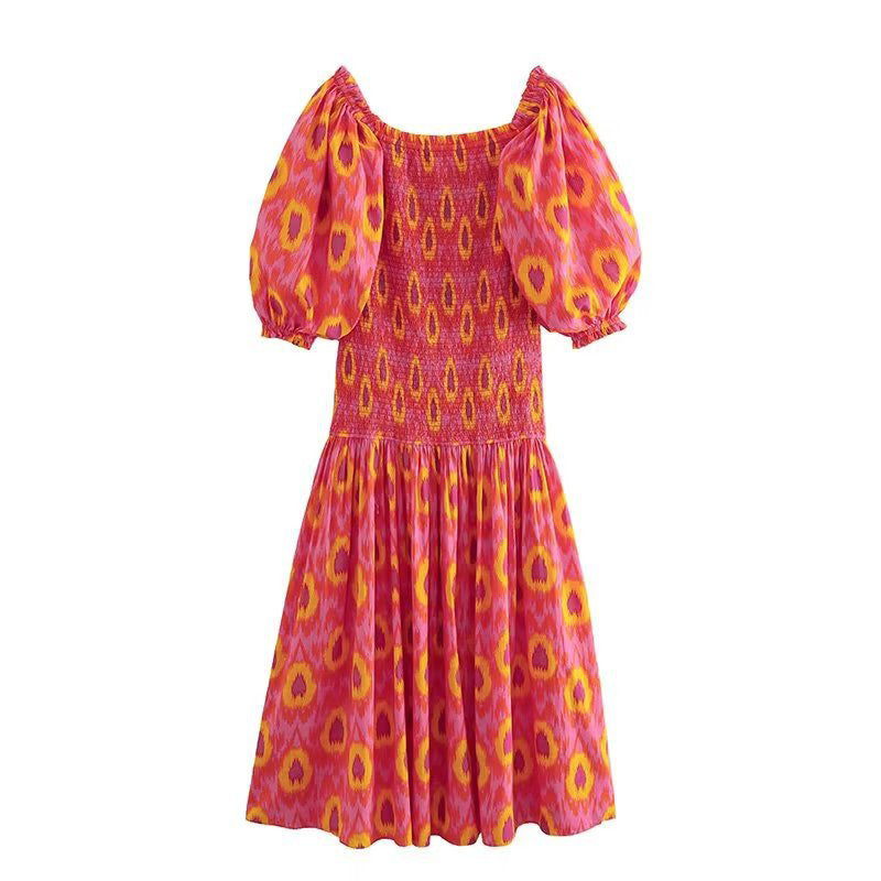 Dámské šaty s puff rukávy Sweet Vibrant