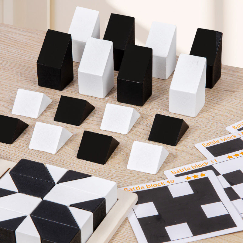 🎅Tvořivé černobílé blokové puzzle pro děti