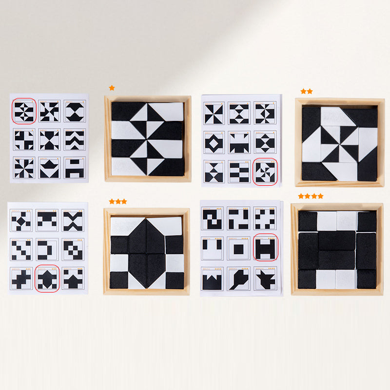 🎅Tvořivé černobílé blokové puzzle pro děti