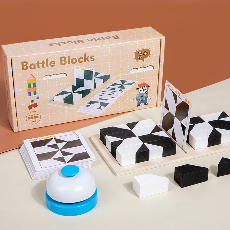🎅Tvořivé černobílé blokové puzzle pro děti