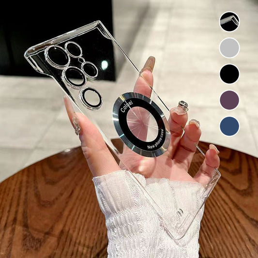 Ultratenké průhledné pouzdro na telefon s magnetickým kroužkem pro Samsung