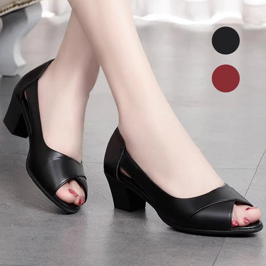 Dámské elegantní sandály Peep-Toe Block Heel