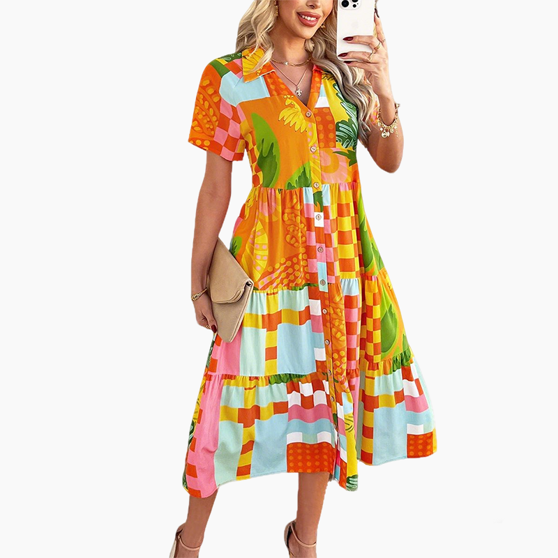 🏖️Dámské ležérní boho šaty s výstřihem do V💃