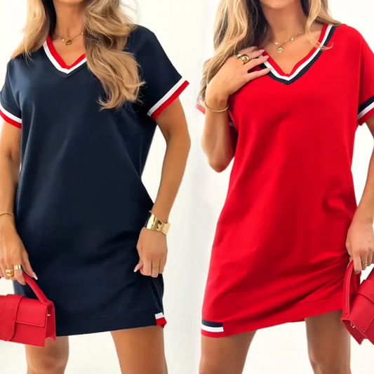 👗Dámské pruhované šaty se švy – retro styl, moderní pohodlí