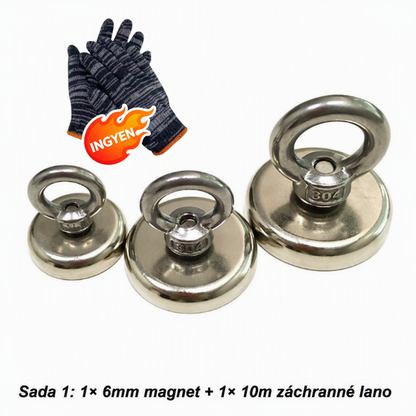 Vytáhněte kovové předměty až do hmotnosti 30 kg – výkonný magnet se záchranným lanem. Na dobírku! 💪