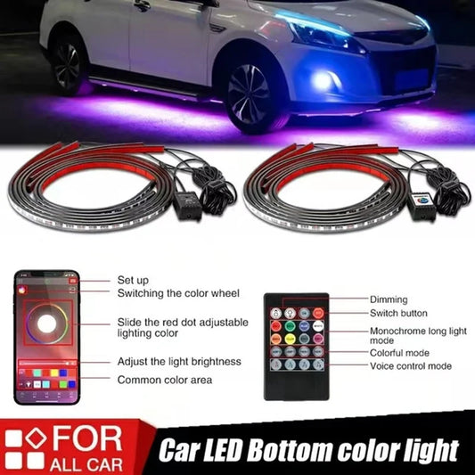 Ovládejte barvy a režimy přímo z telefonu – LED podsvícení pod auto s APP ovládáním. Na dobírku! 📱