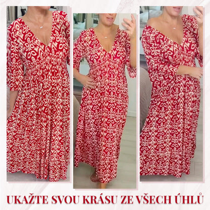 🔥Příležitostná dlouhá sukně s výstřihem do V s potiskem
