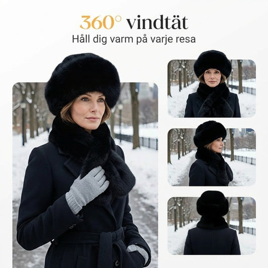 🔥 VINTERREA 50% RABATT! ❄️ Fluffig Pälskeps – Varm Vinterkeps + Gratis Matchande Halsduk (Endast 7 Kvar)