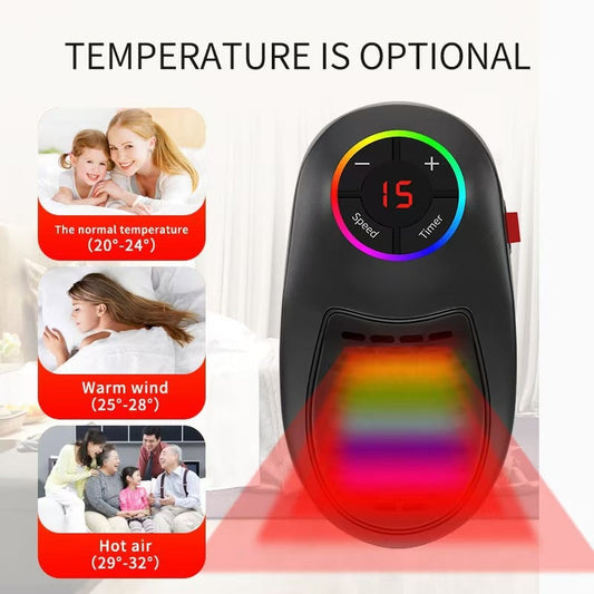 Bleskový výprodej 50 % SLEVA!!!⚡50K+ PRODÁNO! Téměř vyprodáno-💥Easylife Plug-in Go Heater – přenosný keramický ohřívač s regulací teploty a dálkovým ovládáním