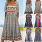 【S-4XL】👗Boho dlouhé šaty s potiskem