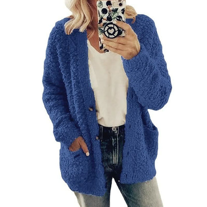 Female autumn and winter Plus size cardigan Casual velvet short jacket