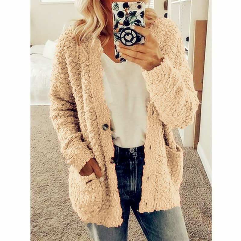 Female autumn and winter Plus size cardigan Casual velvet short jacket