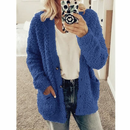 Female autumn and winter Plus size cardigan Casual velvet short jacket