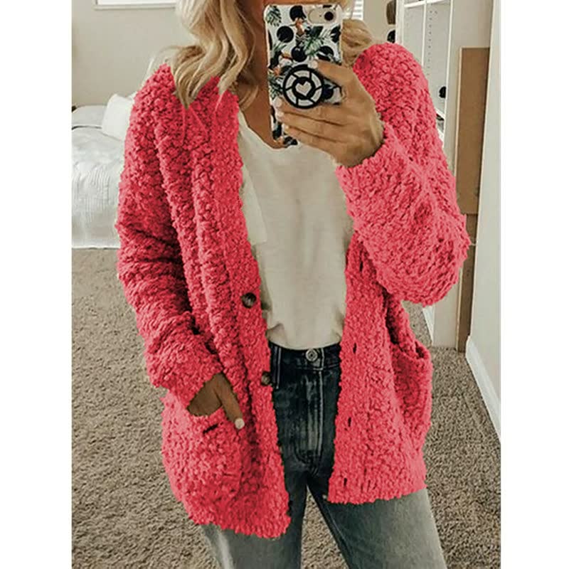 Female autumn and winter Plus size cardigan Casual velvet short jacket