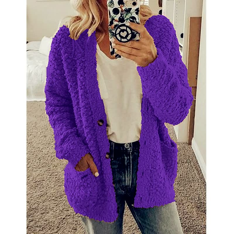 Female autumn and winter Plus size cardigan Casual velvet short jacket