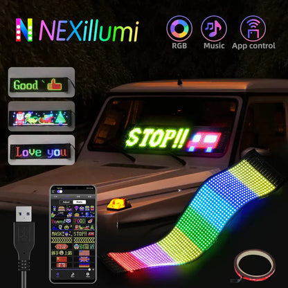 ✨ Flexibilní displej Bluetooth LED ve vozidle🚗