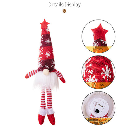 Vánoční panenka bez tváře Gnome Lights Hanging Ornament