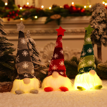 Vánoční panenka bez tváře Gnome Lights Hanging Ornament