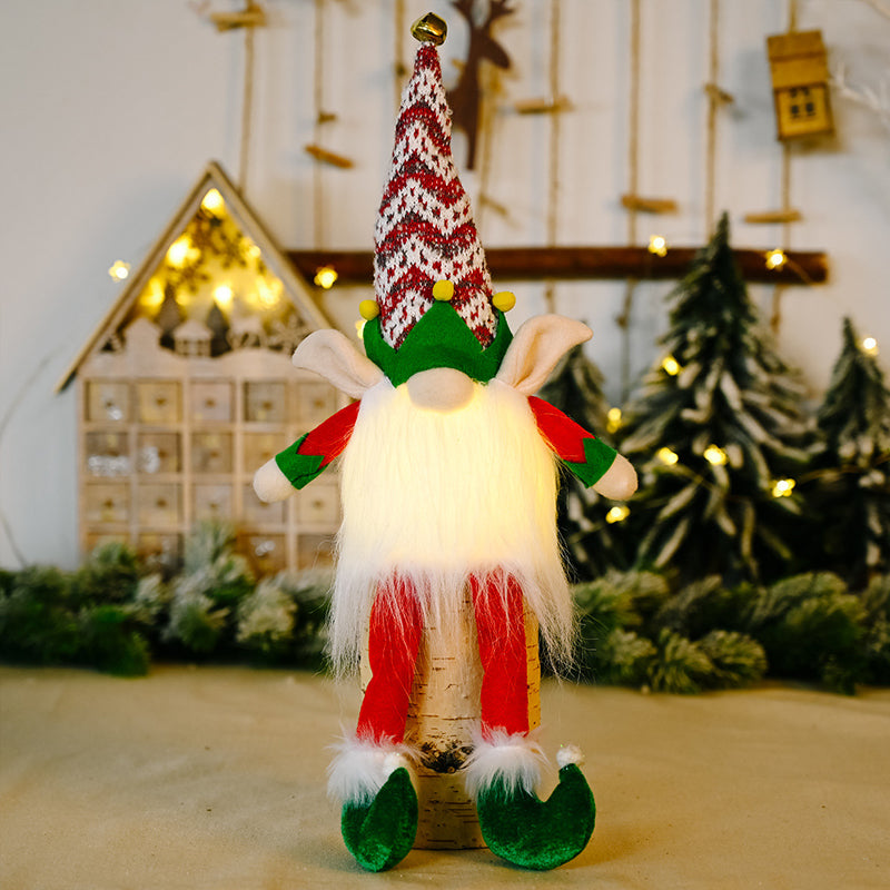 Vánoční panenka bez tváře Gnome Lights Hanging Ornament