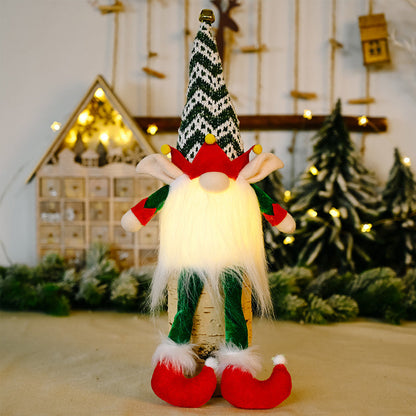 Vánoční panenka bez tváře Gnome Lights Hanging Ornament