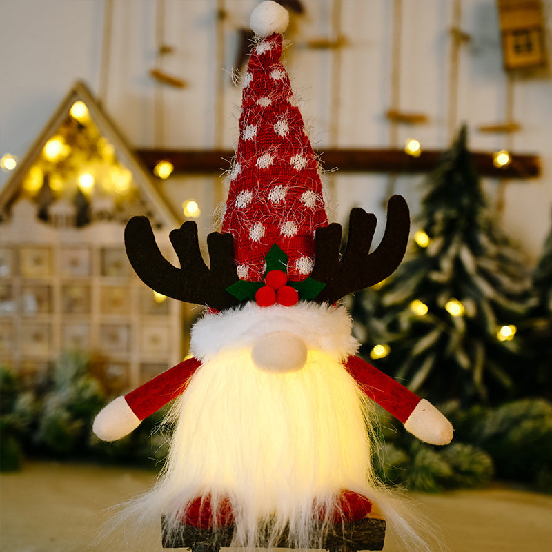 Vánoční panenka bez tváře Gnome Lights Hanging Ornament