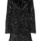 Časově omezená 50% sleva🎀Dance All Night Flitr se zádovou kravatou s mašlí Volné roztomilé mini šaty🎀