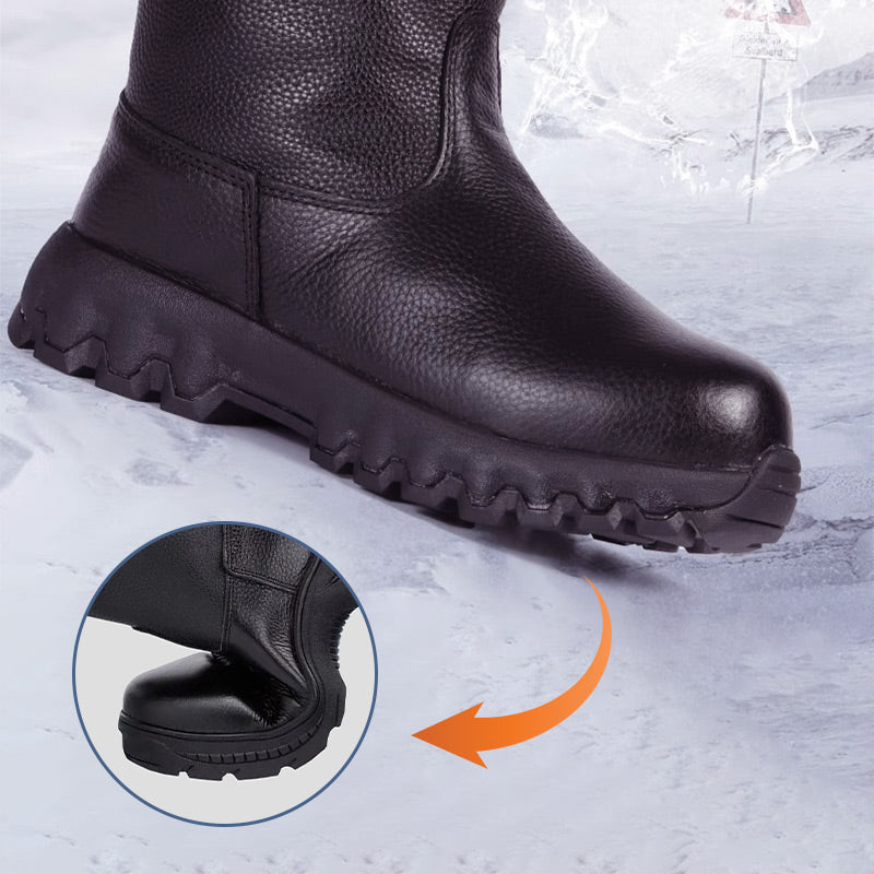 Plush Lining Warm Leather Snow Boots