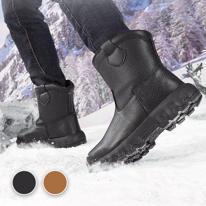 Plush Lining Warm Leather Snow Boots