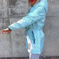 Women's Hooded Zipper Jacket with Drawstring Waist