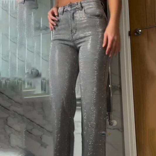 🔥Big Sale 50% OFF🔥Women's Shiny Straight-Leg Casual Pants