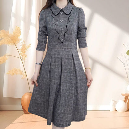 🎅Christmas 50% off sale💥Women's Plaid A-Line Dress