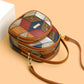 Dámská crossbody kabelka s geometrickým vzorem ve vintage stylu