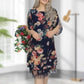 Dámské růže s potiskem Elegantní volné šaty