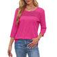 💥Dámské tričko Detail Seven Sleeve Casual T-Shirt