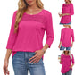 💥Dámské tričko Detail Seven Sleeve Casual T-Shirt
