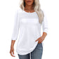 💥Dámské tričko Detail Seven Sleeve Casual T-Shirt