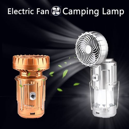 🔥Přenosná solární kempingová lampa s ventilátorem