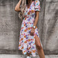 🌸2025 Nové Plus velikost elegantní V-Neck květinové vysoký pas Split šaty