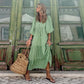💖 Elegantní boho maxi šaty s balónovými rukávy pro ženy👗