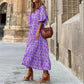 💖 Elegantní boho maxi šaty s balónovými rukávy pro ženy👗