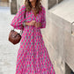💖 Elegantní boho maxi šaty s balónovými rukávy pro ženy👗