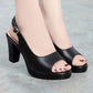 Sandály na vysokém podpatku s přezkou Peep-Toe