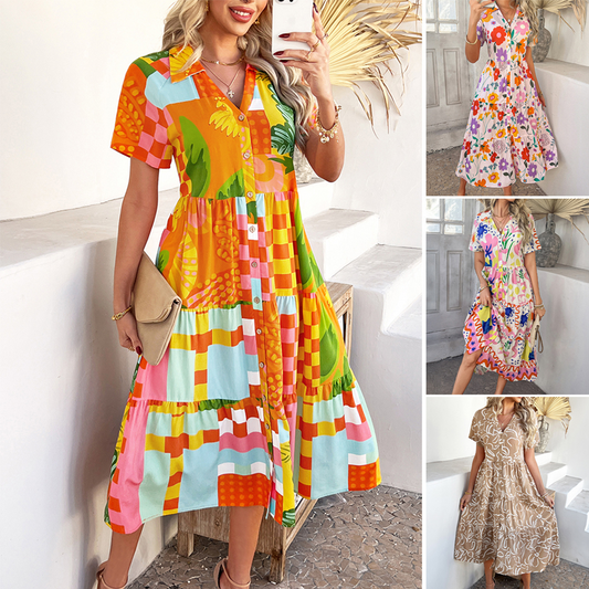 🏖️Dámské ležérní boho šaty s výstřihem do V💃