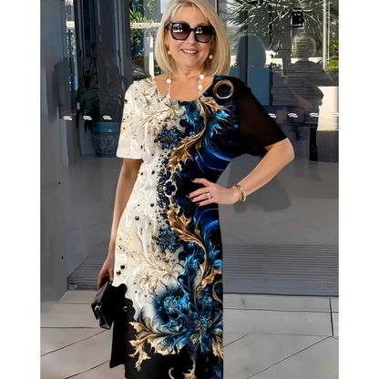 👗 Trojrozměrný květinový vzor volných dámských letních šatů✨