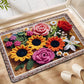 3D⏰🎁 Koupelnová absorpční protiskluzová pletená květinová podlahová rohož