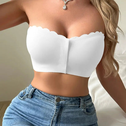 🔥【1+1 zdarma】👙Bandeau bezešvá podprsenka s předním zapínáním a bez ramínek