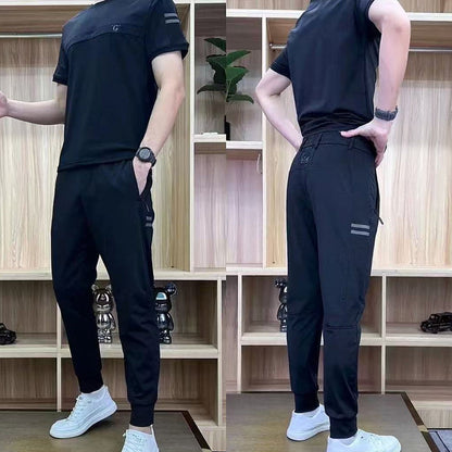 ❄️Pánský sportovní top s krátkým rukávem＆ Kalhoty dvoudílný set