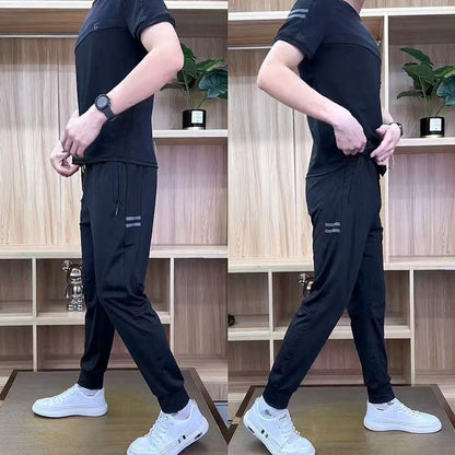 ❄️Pánský sportovní top s krátkým rukávem＆ Kalhoty dvoudílný set